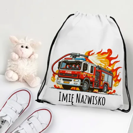 WOREK do przedszkola na buty PLECAK szkoły żłobka Straż Pożarna Strażak