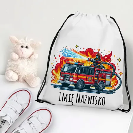 WOREK do przedszkola na buty PLECAK szkoły żłobka Straż Pożarna Strażak