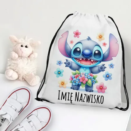 WOREK do przedszkola na kapcie buty PLECAK szkoły żłobka Niebieski kosmita + imię