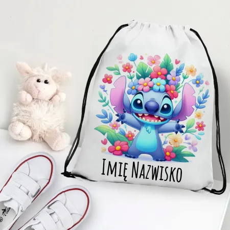 WOREK do przedszkola na kapcie buty PLECAK szkoły żłobka Niebieski kosmita + imię