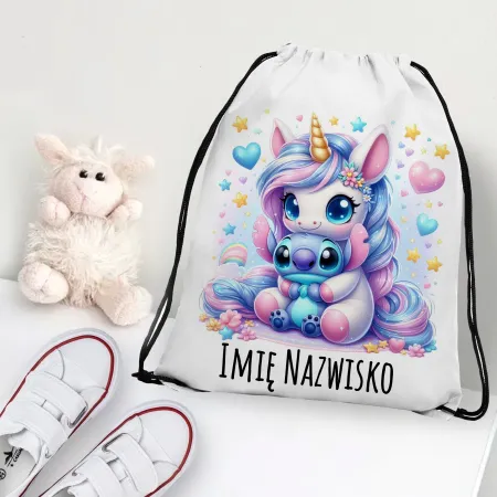WOREK do przedszkola na kapcie buty PLECAK szkoły żłobka Jednorożec + imię