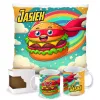 Zing Bites Snack Stars – Zestaw Super Burger : Poduszka + Kubek z Imieniem!