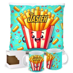 Zing Bites Snack Stars – Zestaw Super Frytki : Poduszka + Kubek z Imieniem!