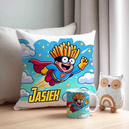 Zing Bites Snack Stars – Zestaw Super Frytki : Poduszka + Kubek z Imieniem!