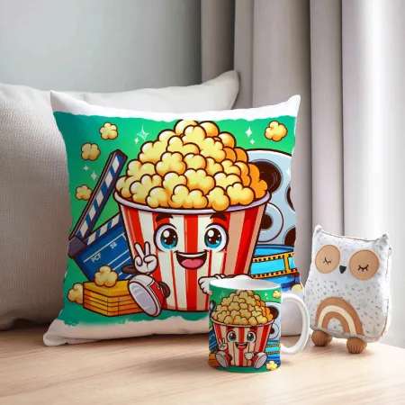 Zing Bites Snack Stars – Zestaw Super Popcorn : Poduszka + Kubek z Imieniem