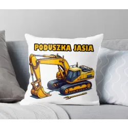 Poduszka Prezentowa z Żółtą Koparką Prezent dla Chłopca