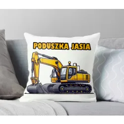 Poduszka Prezentowa z Żółtą Koparką Prezent dla Chłopca