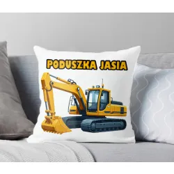 Poduszka Prezentowa z Żółtą Koparką Prezent dla Chłopca