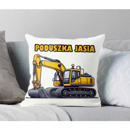 Poduszka Prezentowa z Żółtą Koparką Prezent dla Chłopca