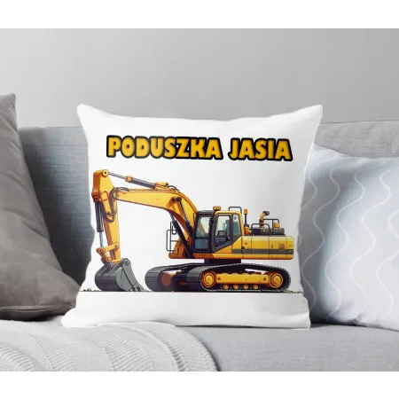Poduszka Prezentowa z Żółtą Koparką Prezent dla Chłopca